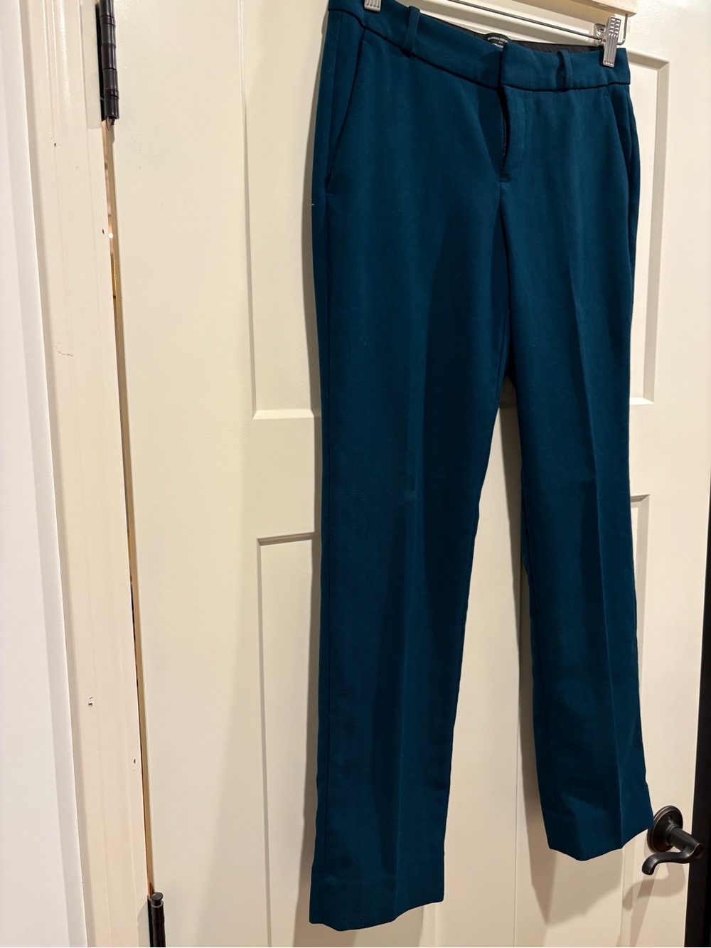 Banana Republic Ryan straight leg pants, dark teal, size 2P